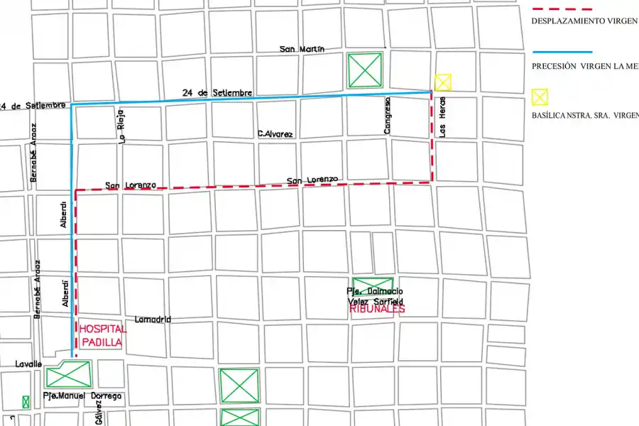 Procesión de la Virgen de La Merced: trayecto, horarios y cortes de tránsito