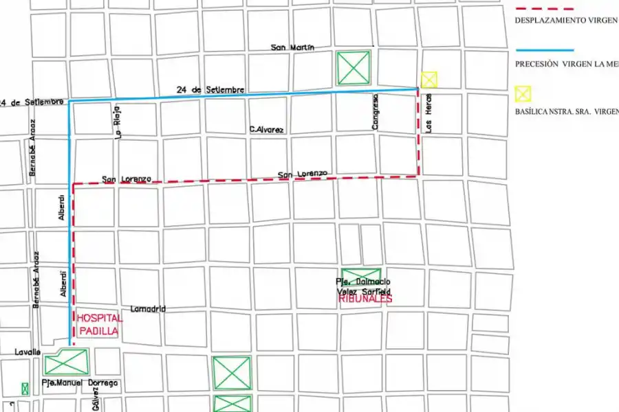 Virgen de la Merced: misas, procesiones, espectáculos y cambios en el tránsito