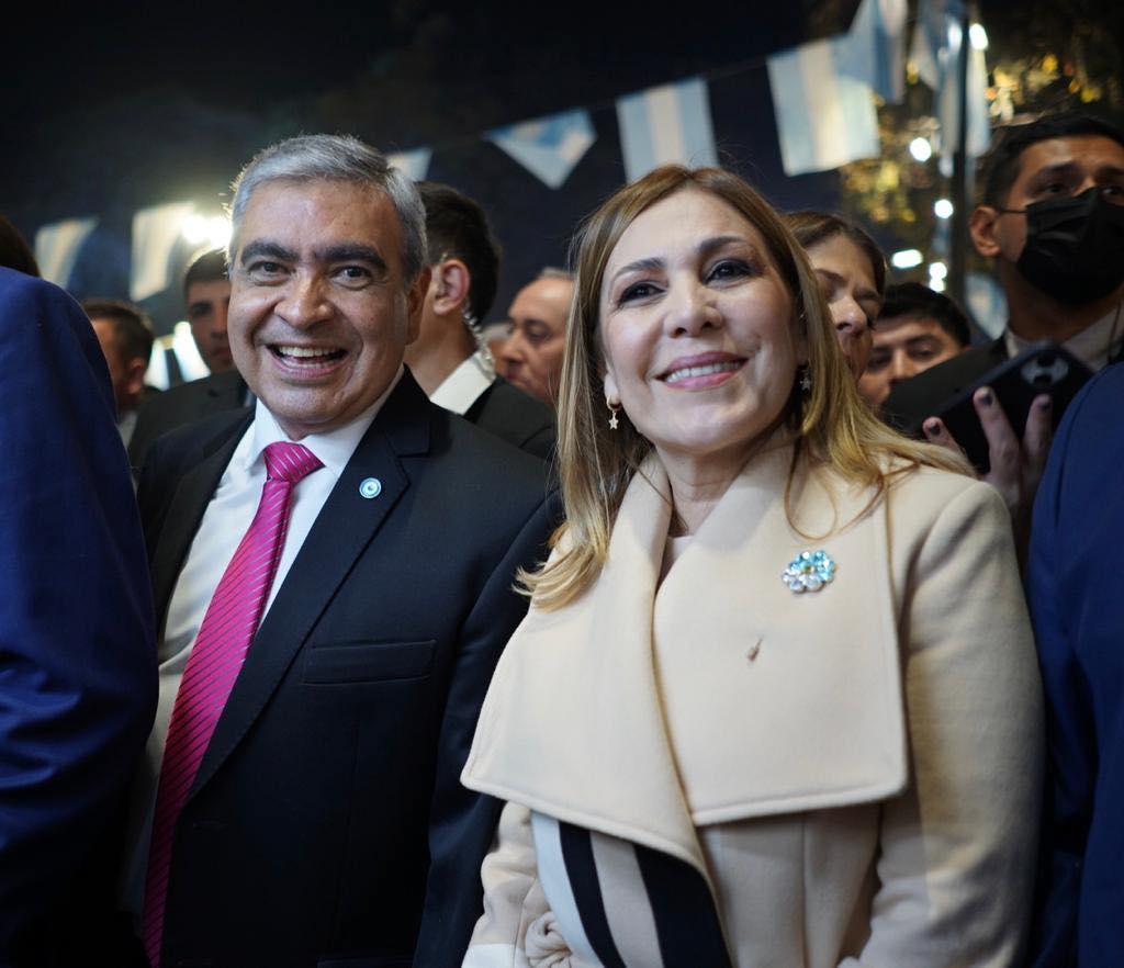 EN EL PJS. El intendente Germán Alfaro y la senadora nacional Beatriz Ávila.