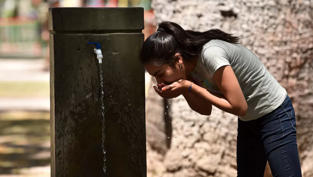 HIDRATARSE. Beber agua se vuelve fundamental en los días calurosos en Tucumán.