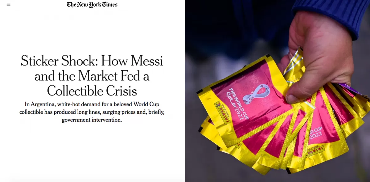 Mundial de Qatar 2022: el faltante de figuritas en Argentina llegó a The New York Times