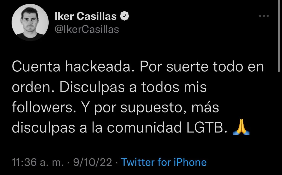 La segunda aclaración de Casillas.