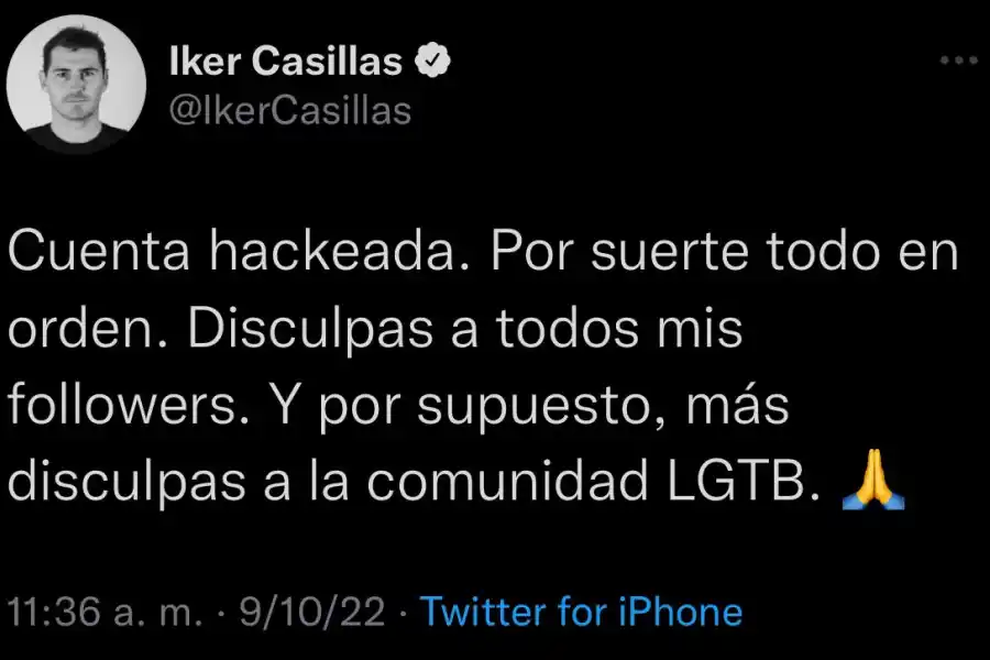 La segunda aclaración de Casillas.