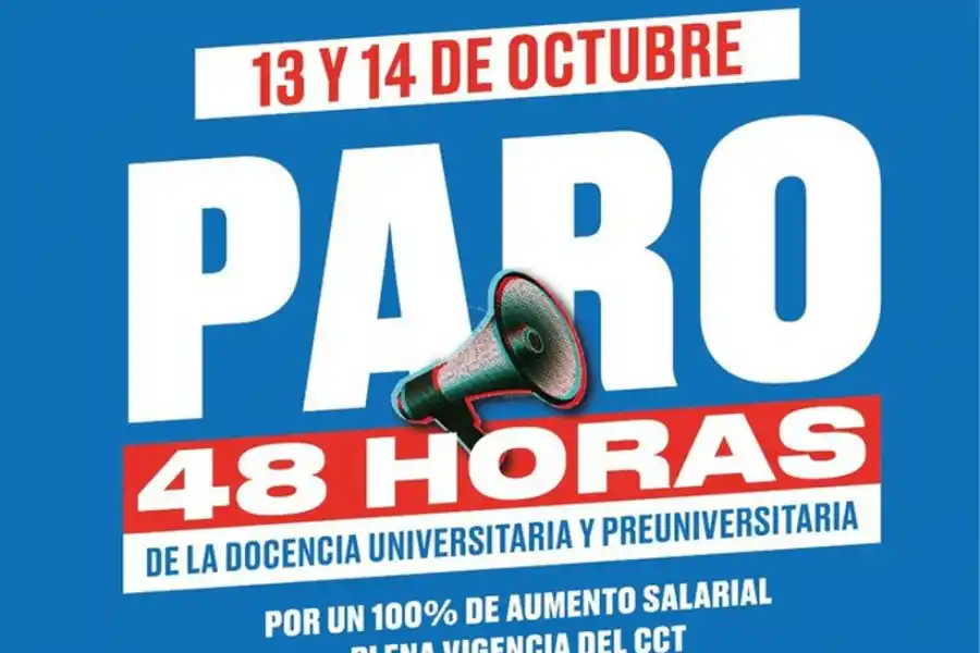 Paro en la UNT: no habrá clases el jueves y el viernes próximos por un reclamo salarial