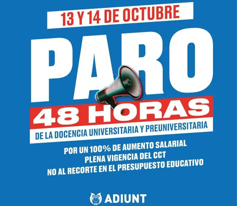 Paro en la UNT: no habrá clases el jueves y el viernes próximos por un reclamo salarial