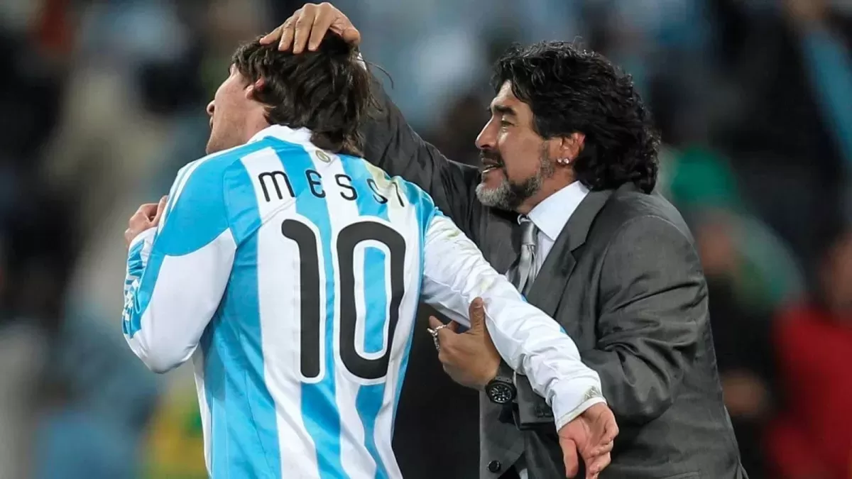 ASTROS. Maradona fue DT de Messi en el Mundial de Sudáfrica 2010.