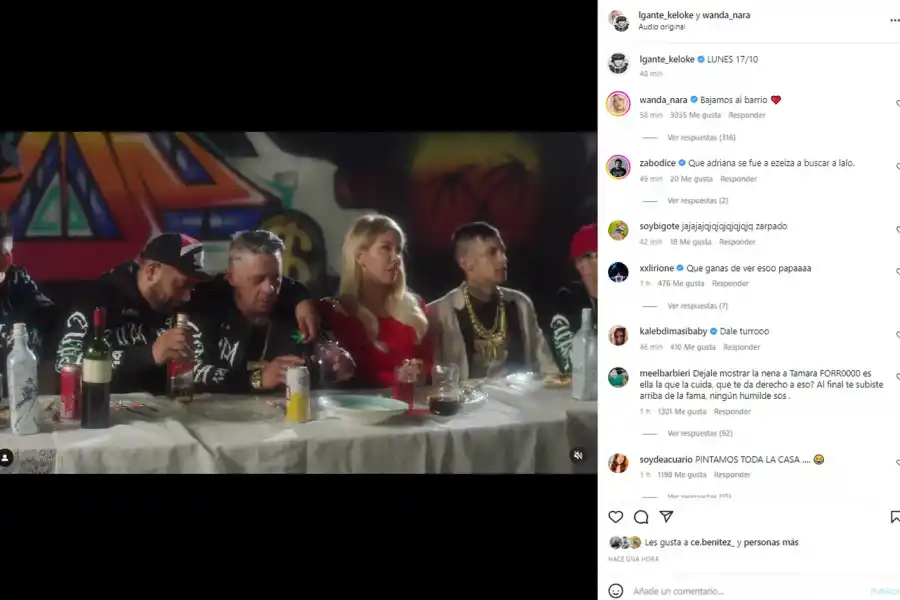 La reacción de Tamara Báez al videoclip de L-Gante: burlas y comentarios contra Wanda Nara