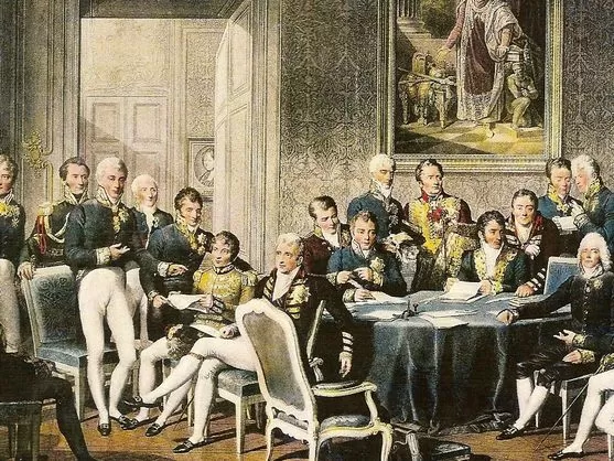 “El Congreso de Viena”, por  Jean-Baptiste Isabey. 1819. 