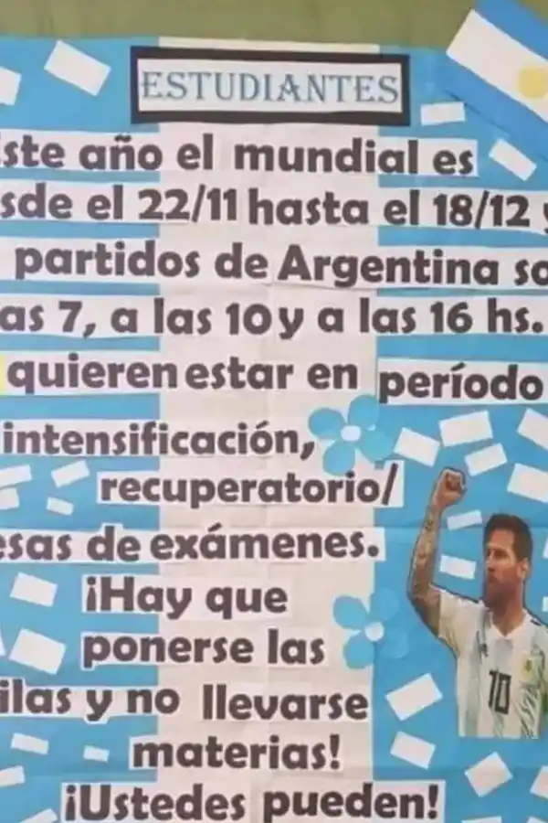 El ingenioso cartel de las docentes de un colegio sanjuanino