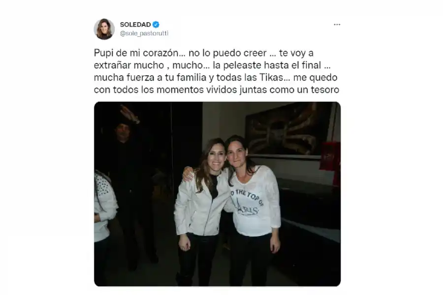 Foto tomada de Twitter: @sole_pastorutti
