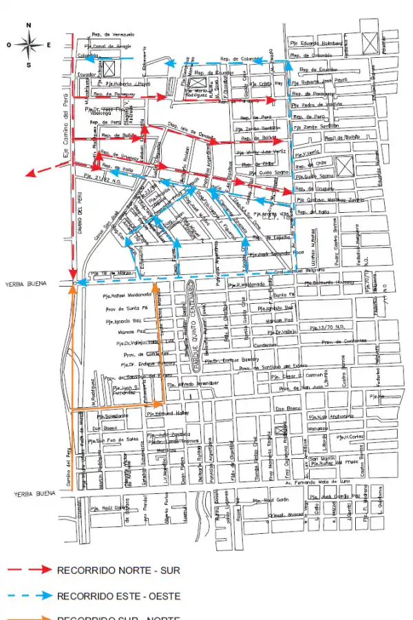 ASÍ SON los recorridos alternativos, mientras dure la obra. 