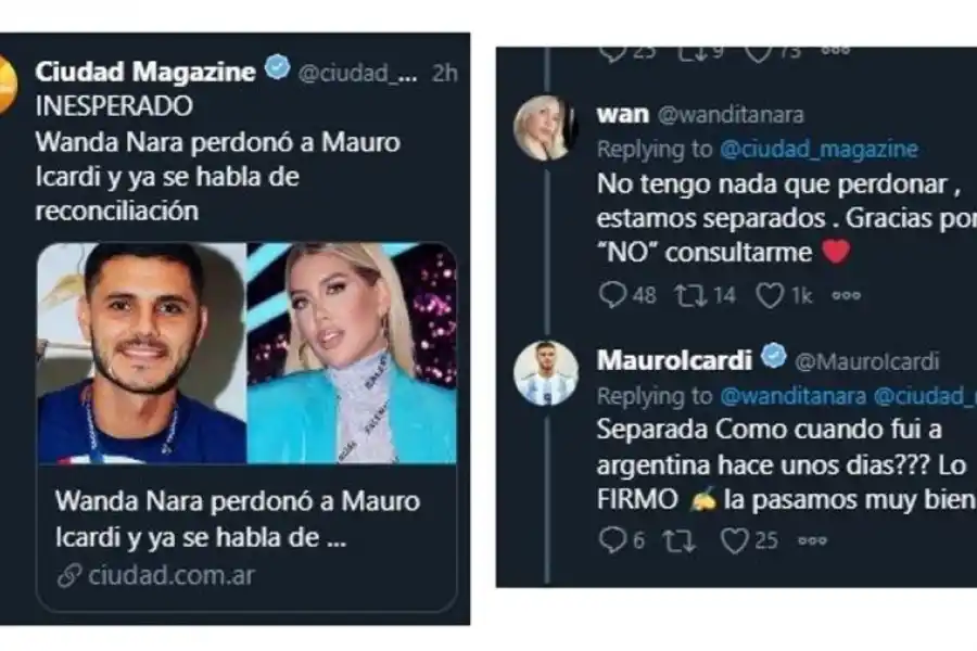 Mauro Icardi cruzó a Wanda Nara en Twitter con una fuerte respuesta y ¿revelando una intimidad?