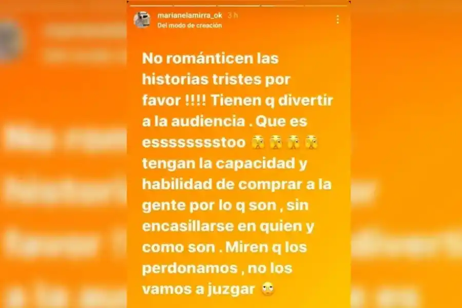 No lo veo más: Marianela Mirra se cansó de Gran Hermano