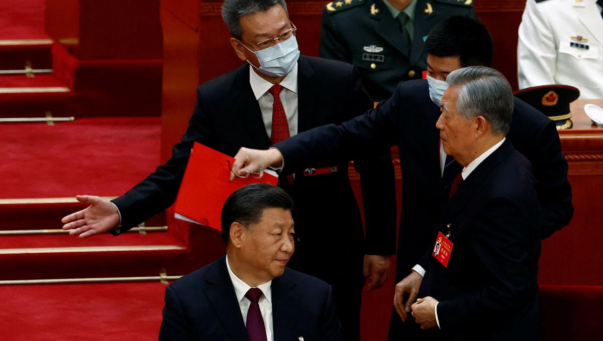 SIN EXPLICACIÓN. El Gobierno chino no emitió aún su versión sobre la salida de Hu Jintao del Congreso del Partido Comunista.