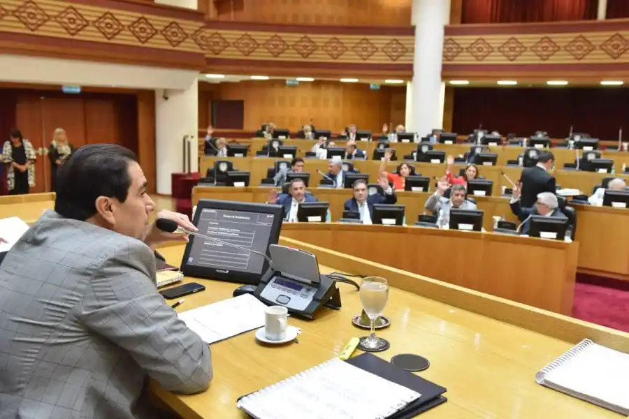 DESDE EL ESTADO. El presidente subrogante de la Legislatura, Sergio Mansilla, encabezó la sesión. Foto de Prensa HLT