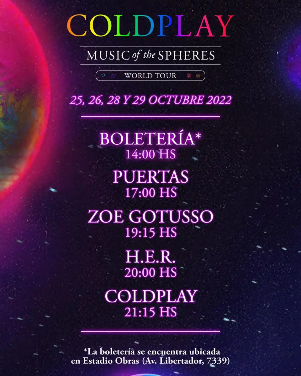 Coldplay pone en marcha su histórica serie de 10 conciertos en River