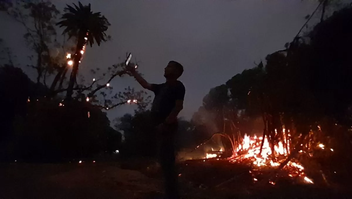 INCENDIO. Una zona de cañaverales se incendió en el parque Guillermina.