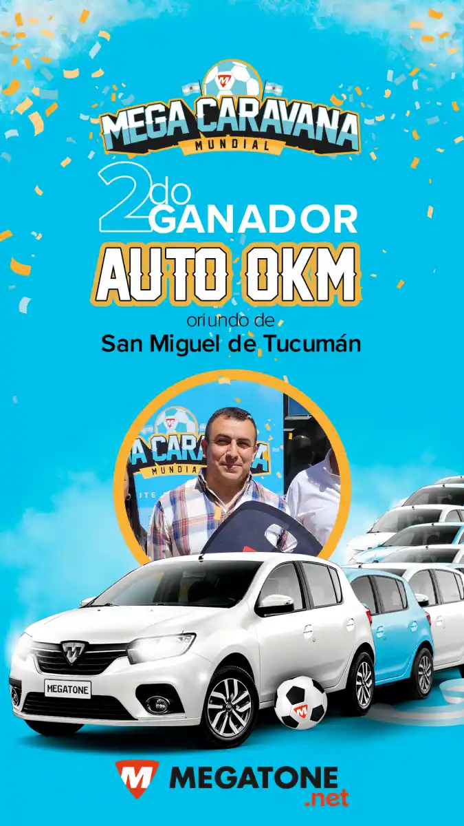 ¡Megatone.net anunció al segundo ganador del auto 0km y es de San Miguel de Tucumán!