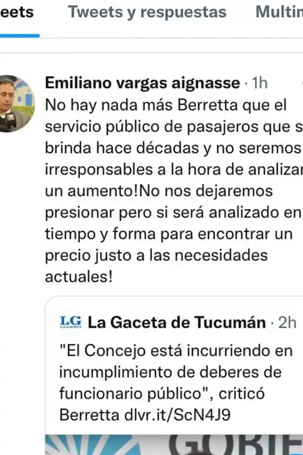Emiliano Vargas Aignasse: No hay nada más 'Berretta' que el servicio de transporte público