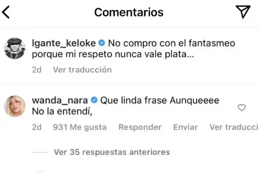 La desilusión de L-Gante al ver que Wanda Nara volvió con Icardi: “mi respeto no vale plata”