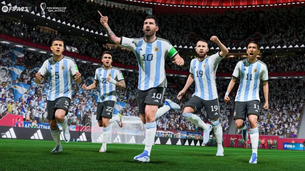 FESTEJO. El simulador predijo que Argentina ganará la final con gol de Messi. 