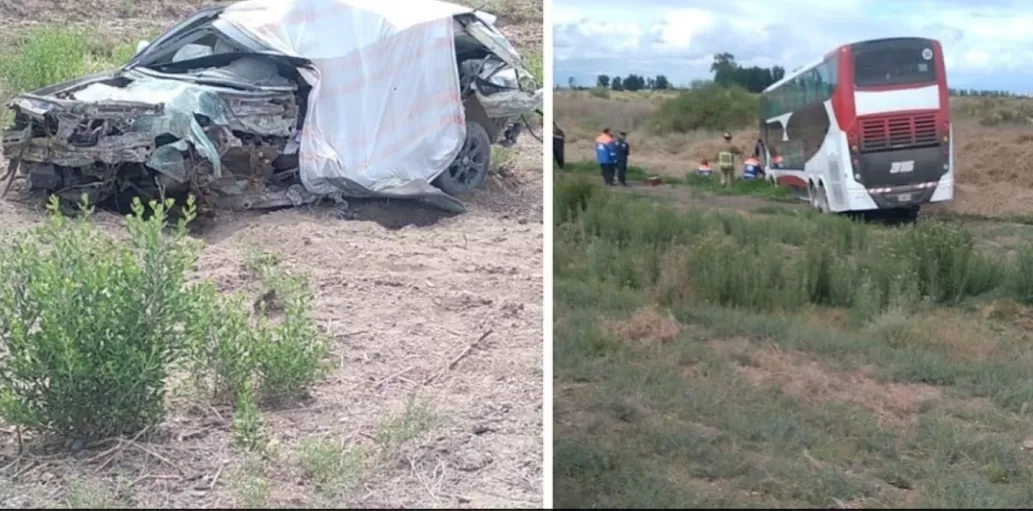 El choque frontal se produjo en la ruta 40, a la altura de Lavalle.. Foto: Ministerio de Seguridad