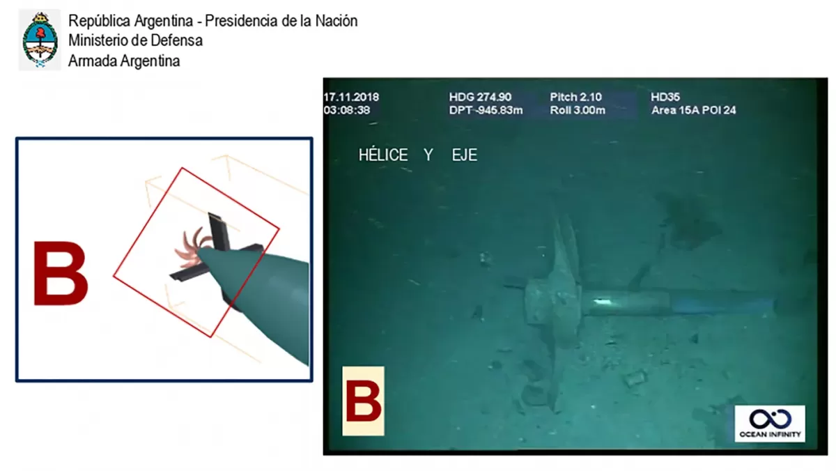 Imágenes del ARA San Juan en el fondo del mar