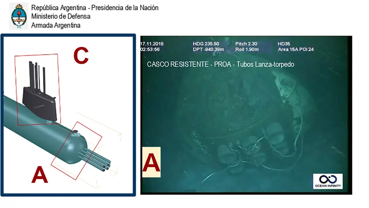 Imágenes del ARA San Juan en el fondo del mar