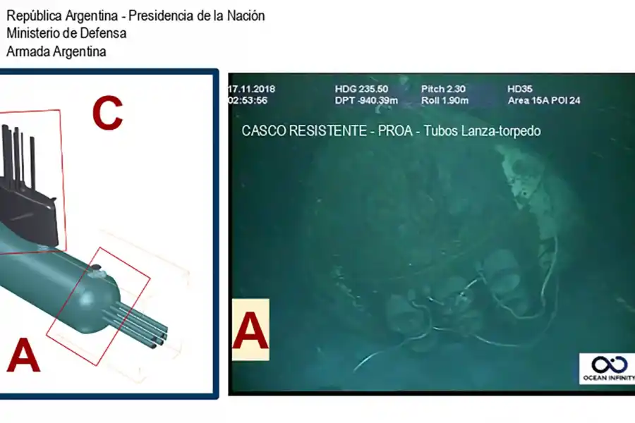 Imágenes del ARA San Juan en el fondo del mar