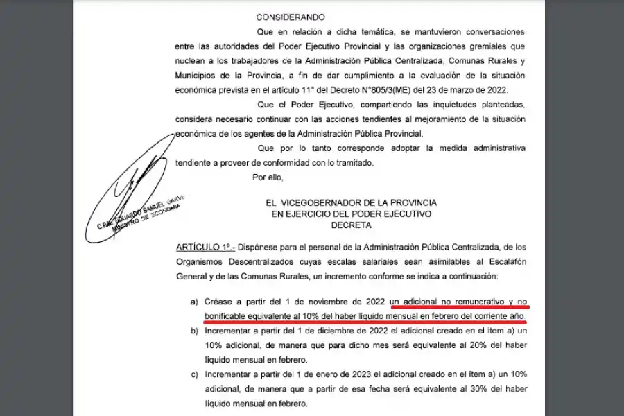 EL TEXTO DEL DECRETO. El instrumento señala que es 