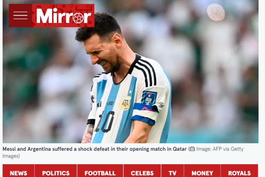 Mundial de Qatar 2022: la categórica repercusión en la prensa internacional tras la derrota de Argentina ante Arabia Saudita, Desastre mundial