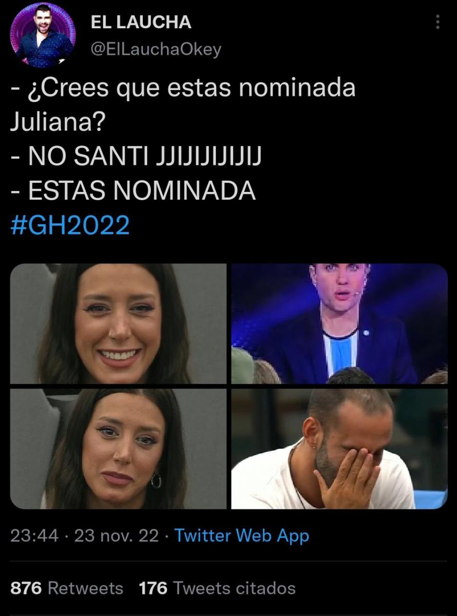 Los memes de la nominación de Juliana en Gran Hermano