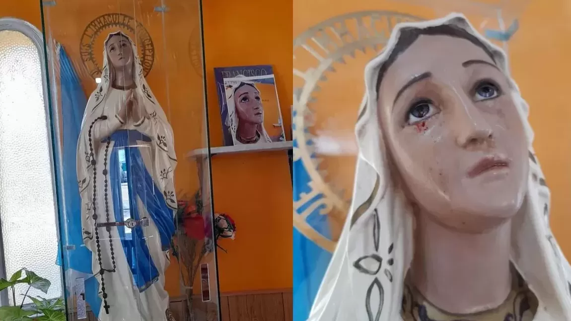 Vecinas de Vinará aseguran que la imagen de una virgen llora sangre