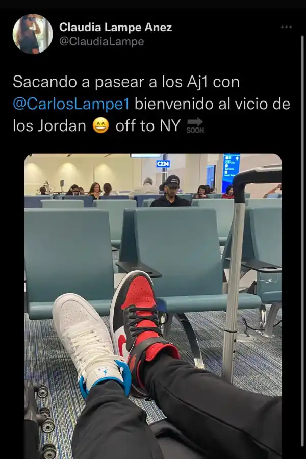 El tuit de Claudia Lampe.