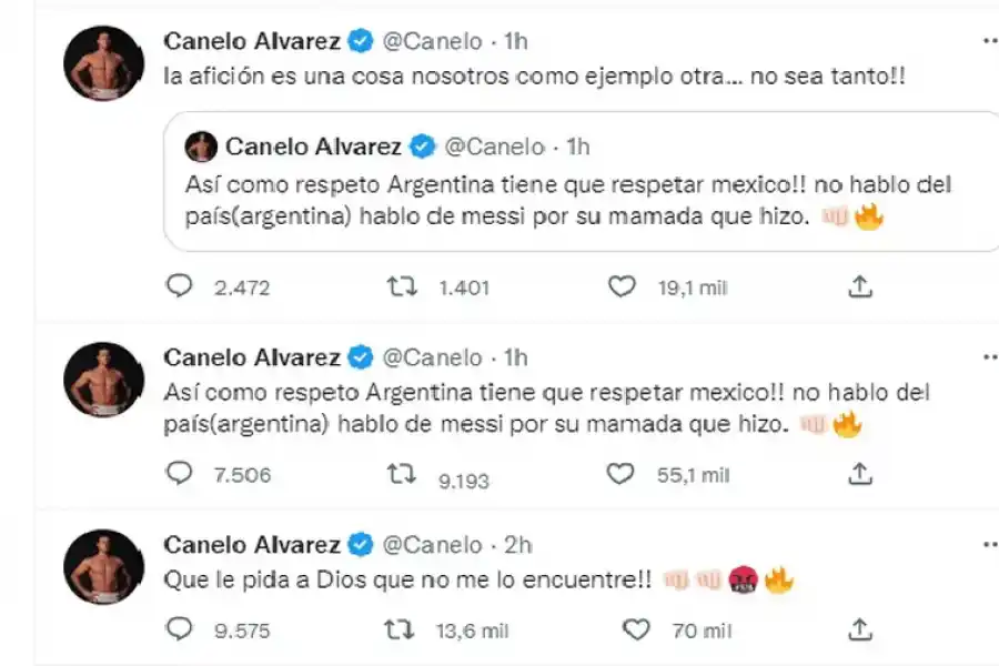 El enojo de Canelo contra Messi
