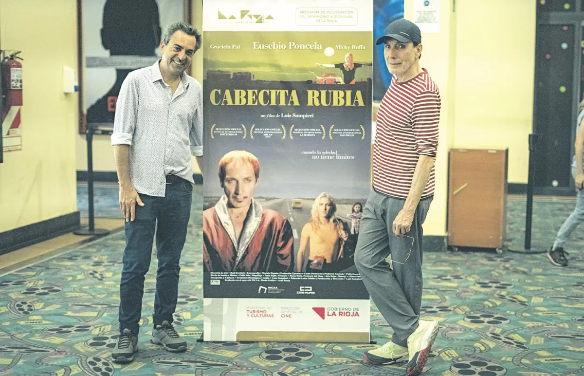 EL REENCUENTRO. Luis Sampieri y Eusebio Poncela, juntos en La Rioja para el reestreno de “Cabecita rubia”. 