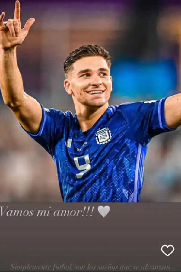 La novia de Julián Álvarez publicó un emotivo mensaje tras el triunfo de Argentina