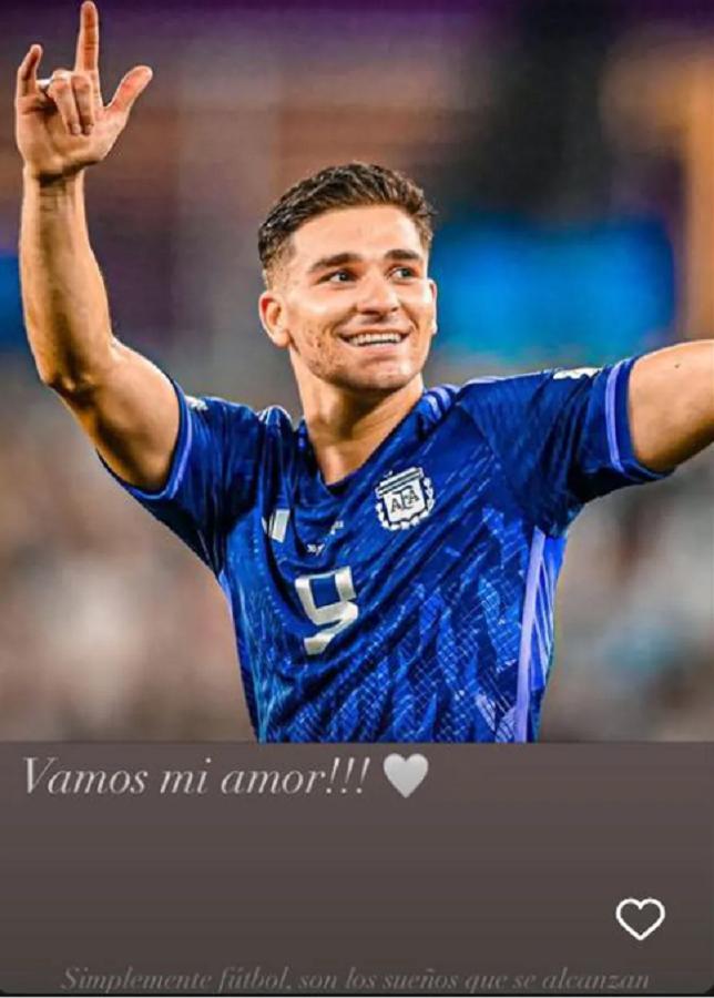 La novia de Julián Álvarez publicó un emotivo mensaje tras el triunfo de Argentina
