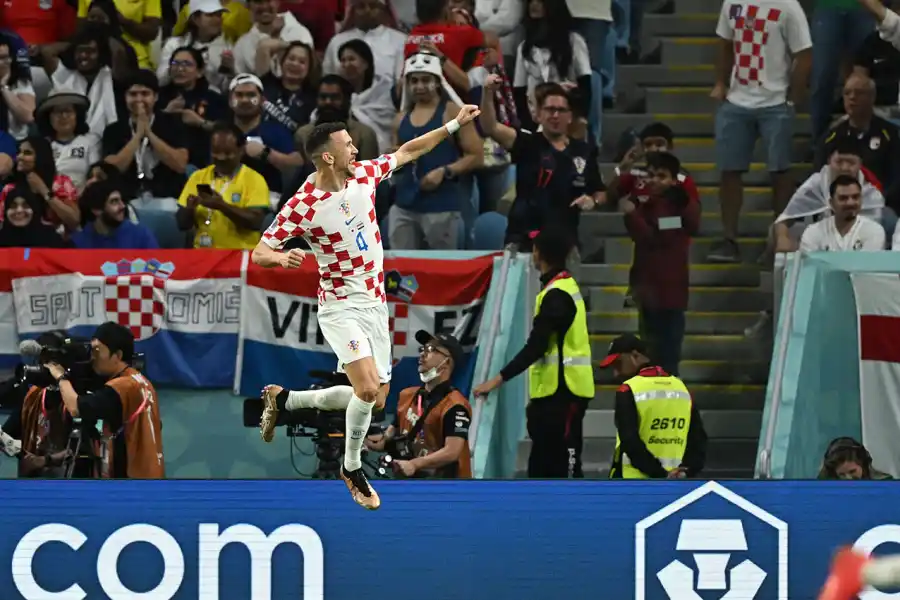 FESTEJO. Iván Perisic celebra el 1 a 1 entre Croacia y Japón por el Mundial Qatar 2022.