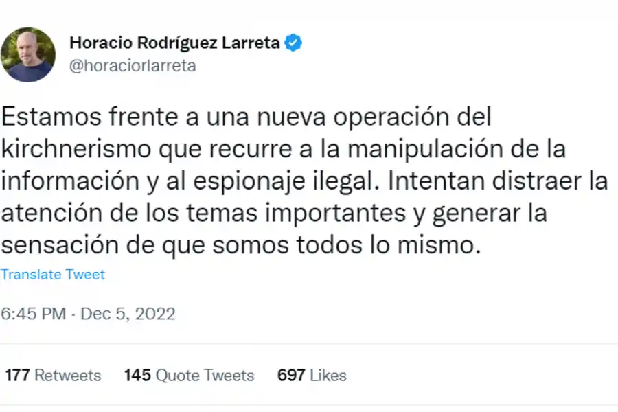 Foto tomada de Twitter: @horaciolarreta