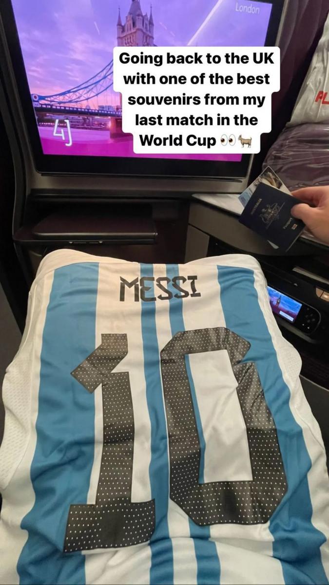 Un jugador australiano consiguió la camiseta de Messi y se emocionó en las redes