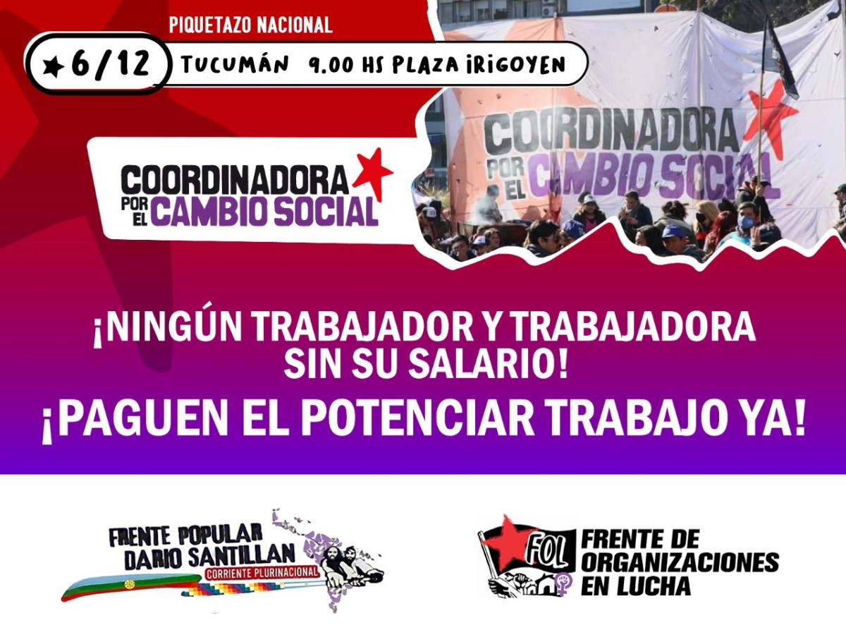 En Tucumán, los piqueteros volvieron a las calles para protestar por el Potencial Trabajo: rutas cortadas
