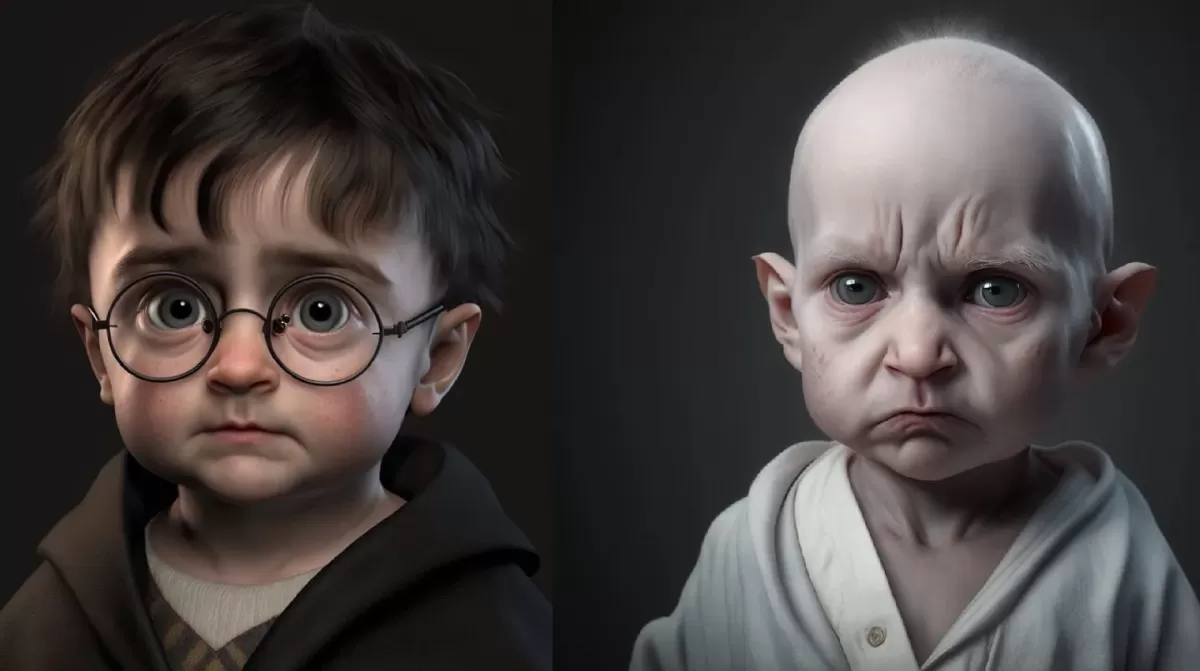 Un artista utilizó la inteligencia artificial para recrear a los personajes de Harry Potter en su versión de bebés.