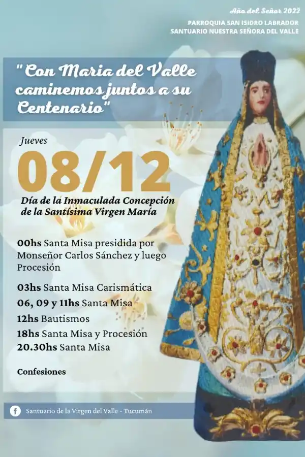 Día de la Virgen: Centenares de fieles llegan a la Reducción con promesas y agradecimientos