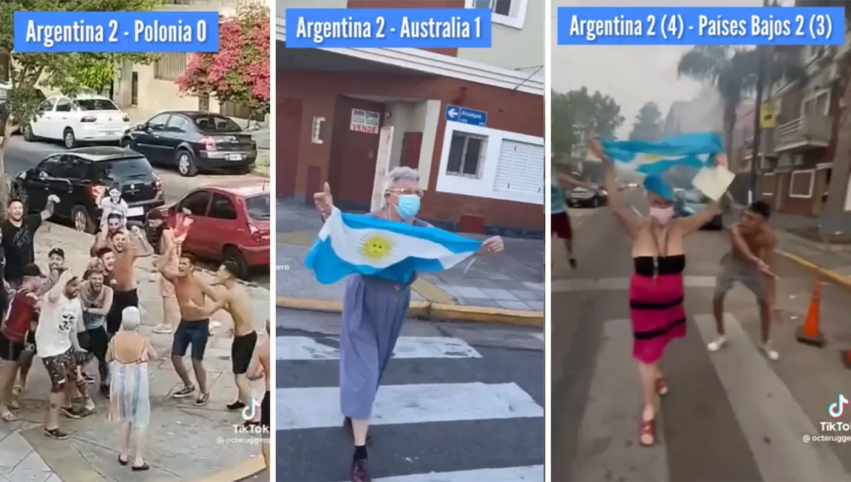 LA MÁS FAMOSA: Cristina es la abuela que se volvió viral en los festejos de Argentina.
