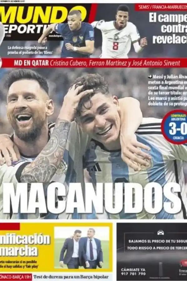 Mundial de Qatar 2022: la categórica repercusión internacional de la actuación argentina en semifinales