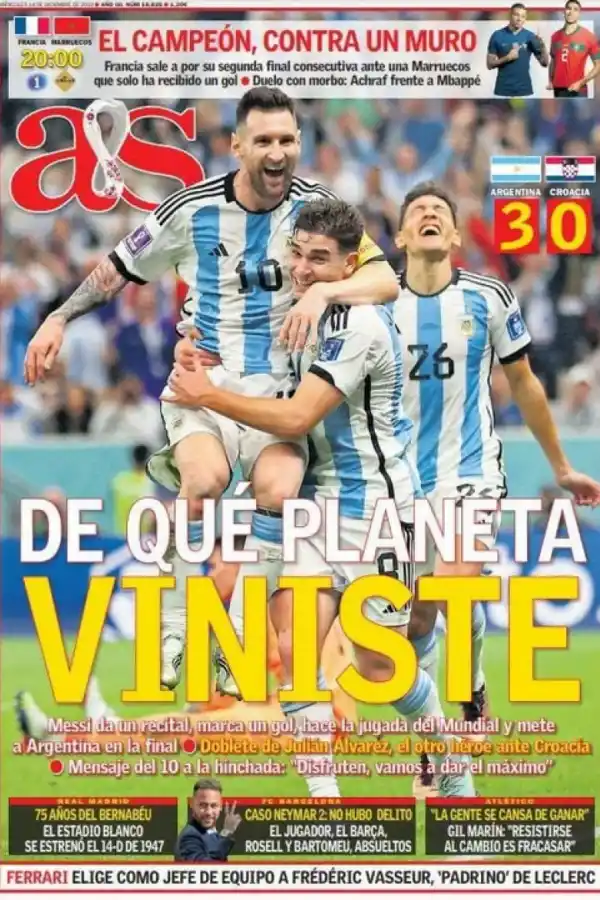 Mundial de Qatar 2022: la categórica repercusión internacional de la actuación argentina en semifinales