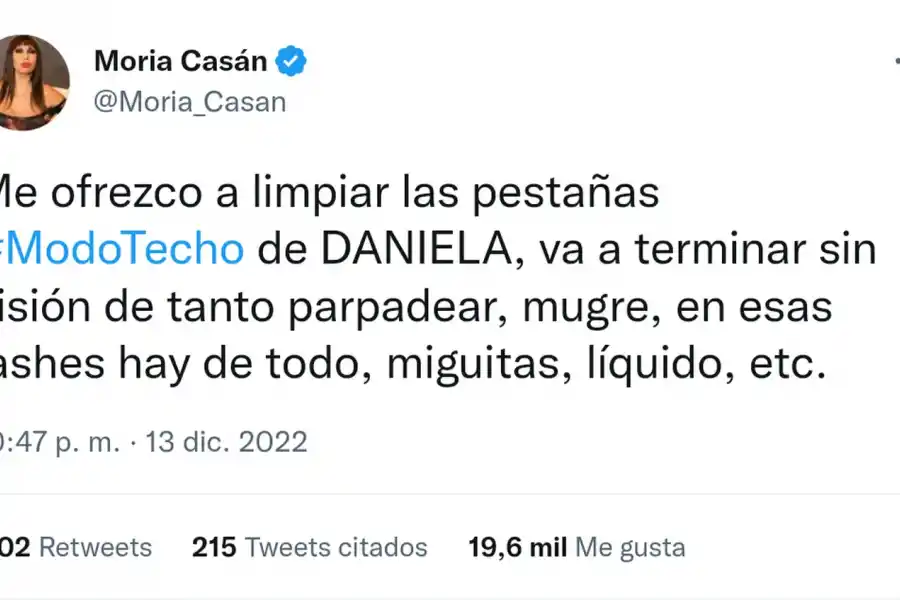 Moria Casán se burló de Daniela Celis de Gran Hermano por sus pestañas