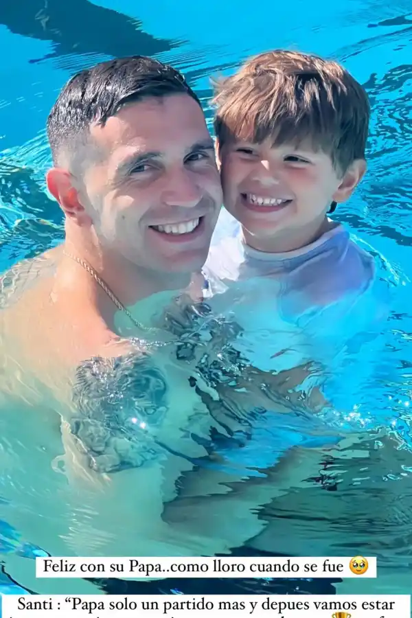 El mensaje del hijo del Dibu Martínez a su papá: “quiero que ganes el trofeo más grande del mundo”