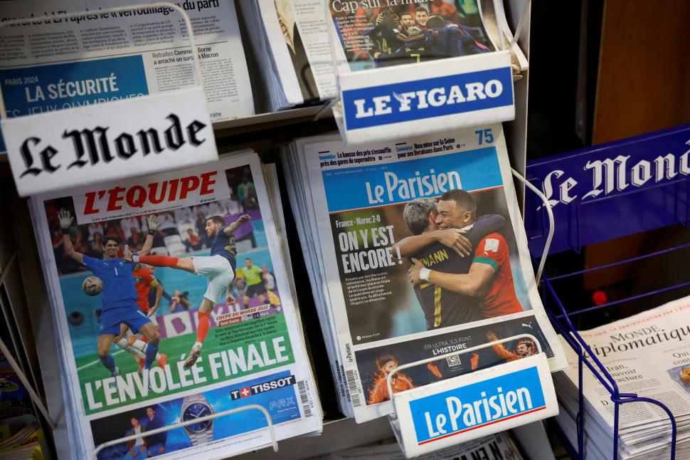 EL TEMA DEL DÍA. Como no podía ser de otra manera, la clasificación de Francia a la final se adueñó de las tapas de los diarios.